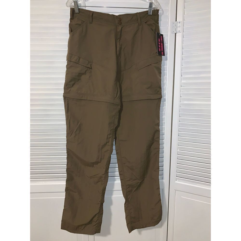 NWT Canyon‎ Creek Brown Nylon Convertible Cargo Pant Large
